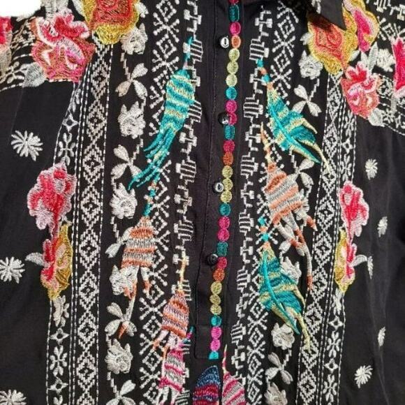 Floryday Black Embroidered Multi Colored‎ Tunic Size Small - Picture 7 of 11